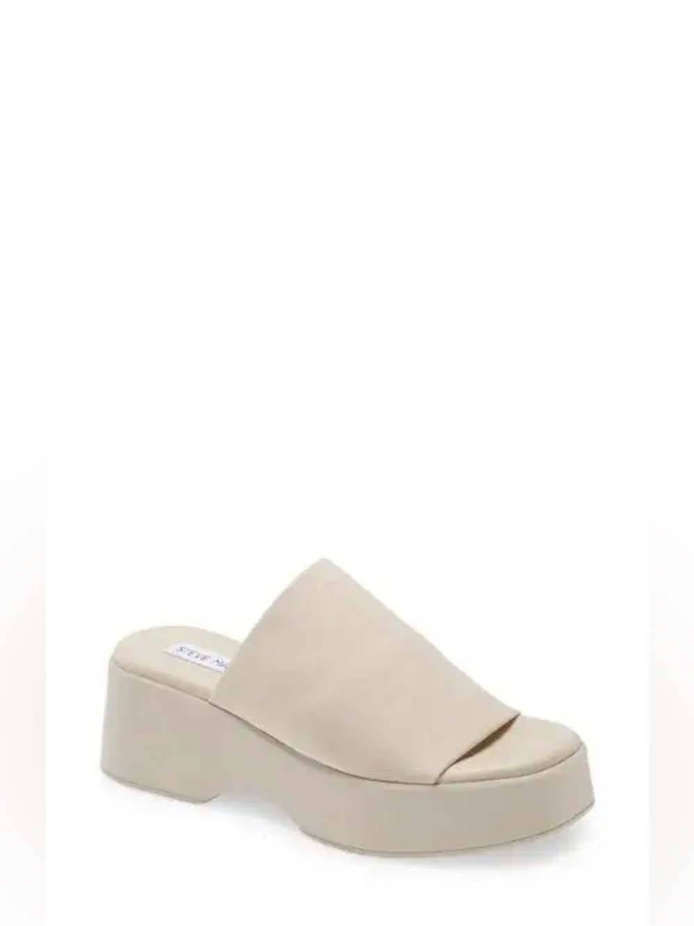 Steve Madden Cream Slip-On Platform Mules